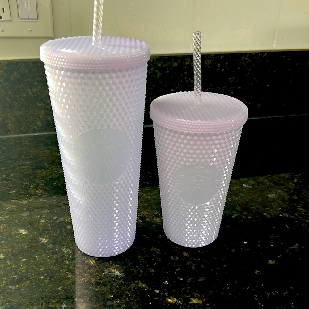 Starbucks white studded cups 24 oz and 16 oz